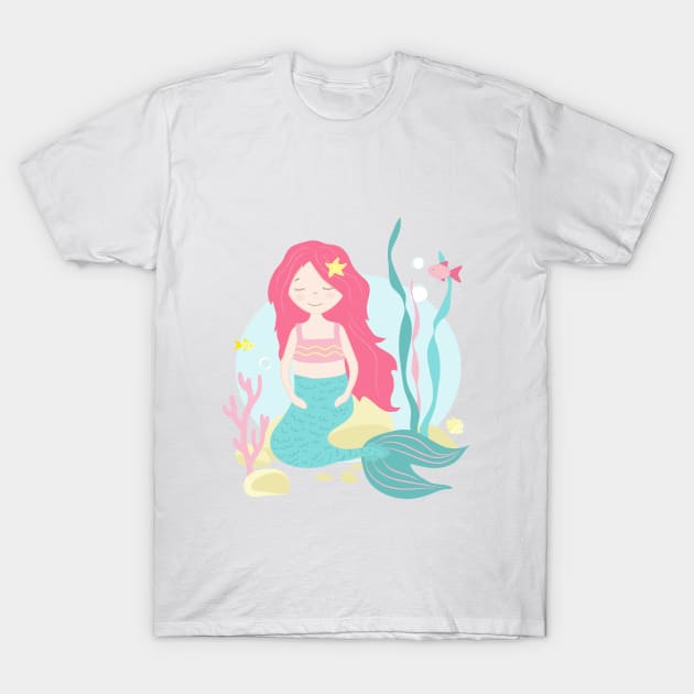 Cute Mermaid Under the Sea T-Shirt by in_pictures